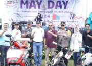 Kapolres Jakut Pimpin Pengamanan Aksi Damai Buruh Di Stadion Rawa Badak