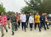 Satgas Yonif 122/TS Sambut Dan Laksanakan Pengamanan Kunker Menteri Luar Negeri RI Di Perbatasan RI-PNG