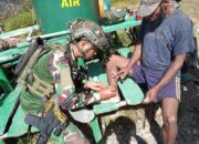 Warga Bilogai Antusias Sambut Prajurit Koops Habema Peduli Papua