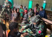 Pelayanan Kesehatan Dan Bakti Sosial Yonif 6 Mar Disambut Antusias Warga Kokamu