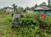 Kenalkan Kerja Bakti Warga Semangat Bersama TNI Bersihkan Sagapusatu 