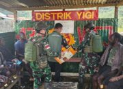 Literasi Satgas TNI Disambut Gembira Warga Yigi