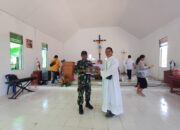 Satgas Yonzipur 5/ABW Hadiri Peresmian Gereja Katolik Santo Stepanus