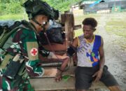 Satgas Marinir Habema Peduli Pelayanan Kesehatan Warga Kiribun