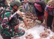 Satgas TNI Borong Hasil Bumi Masyarakat Papua Di Distrik Obano Kab. Paniai