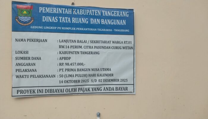 Kacau !! Proyek Balai Warga Di Citra Pasundan Diduga, Di Kerjakan Semaunya  LSM BP. TIPIKOR Akan Layangkan Surat Ke DTRB