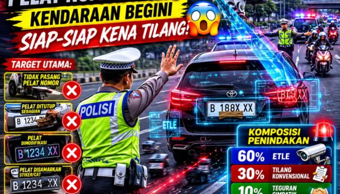 Mulai 8 Juni, Operasi Patuh 2026 Digelar: Polisi Buru Pelat Nomor Kendaraan yang Tidak Sesuai Aturan