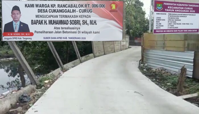 Dari Aspirasi Ke Realisasi, H. Muhamad Sobri DPRD Kabupaten Tangerang Realisasikan Aspirasi Pembangunan Jalan Ranca Balok