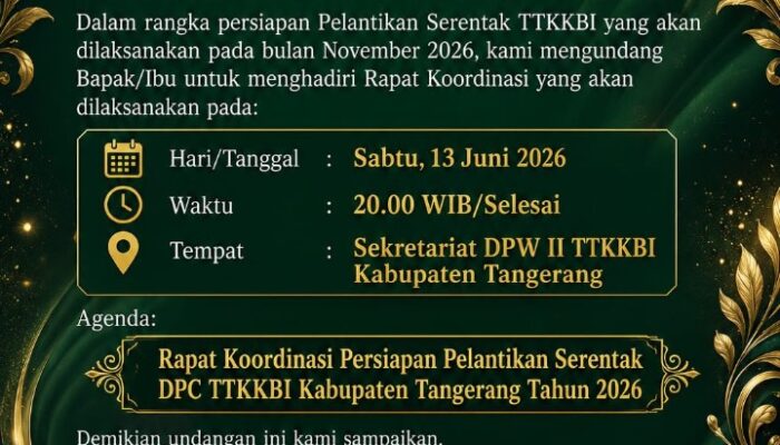 TTKKBI Kabupaten Tangerang Gelar Rapat Koordinasi Persiapan Pelantikan