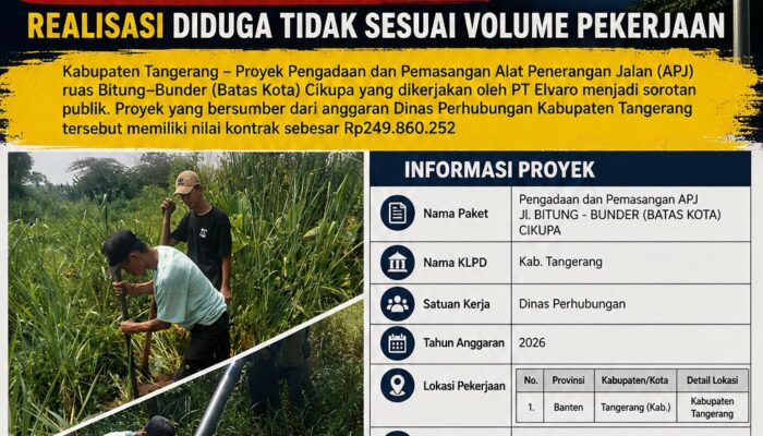 Pemasangan APJ di Bunder dan Kadu Jaya Jadi Sorotan, Realisasi Diduga Tidak Sesuai Volume Pekerjaan