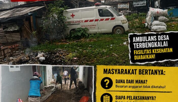 Desa Sukadamai Jadi Sorotan, Proyek Jalan Tanpa Informasi dan Ambulans Desa Terbengkalai