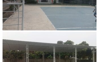 Dua Proyek Lapangan Olahraga Perum Bukit Tiara Diduga Menggunakan Besi Bekas, Terkesan Pemborong Membodohi Warga