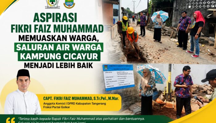 Aspirasi Fikri Faiz Muhammad Memuaskan Warga, Saluran Air Warga Kampung Cicayur Menjadi Lebih Baik