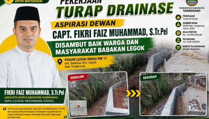 Pekerjaan Turap Drainase Aspirasi Dewan Fikri Faiz Disambut Baik Warga Dan Masyarakat Babakan Legok