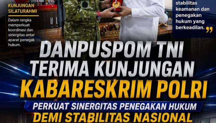 DANPUSPOM TNI TERIMA KUNJUNGAN KABARESKRIM POLRI: PERKUAT SINERGITAS PENEGAKAN HUKUM DEMI STABILITAS NASIONAL