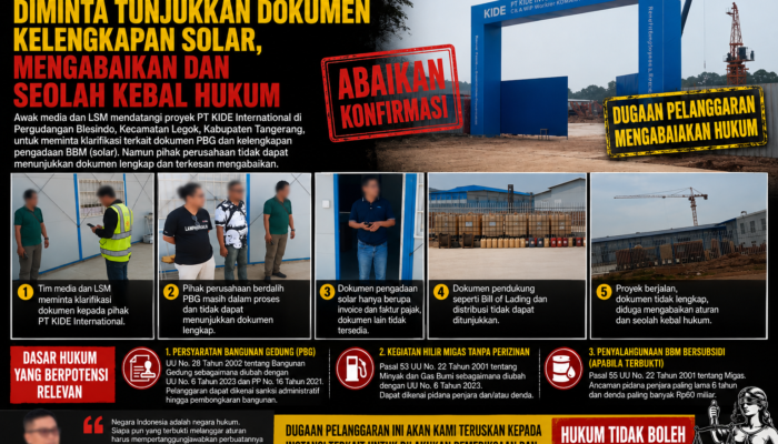 ” Diduga Belum Dapat Menunjukkan Dokumen PBG dan Kelengkapan Pengadaan BBM, PT KIDE International Menjadi Sorotan “