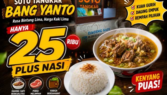 Soto Tangkar Bang Yanto, Kuliner Pinggir Jalan dengan Cita Rasa Bintang Lima Harga Kaki Lima