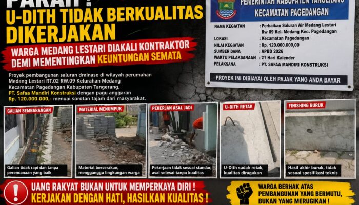 Parah ! U-dith Tidak Berkualitas Dikerjakan, Warga Medang Lestari Diakali Kontraktor Demi Mementingkan Keuntungan Semata