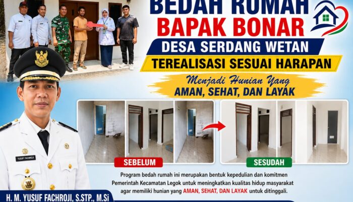 Bedah Rumah Bapak Bonar Serdang Wetan Terealisasi Sesuai Harapan, Yusuf Fachroji : Sinergitas Koramil 03 Legok Dan Kecamatan