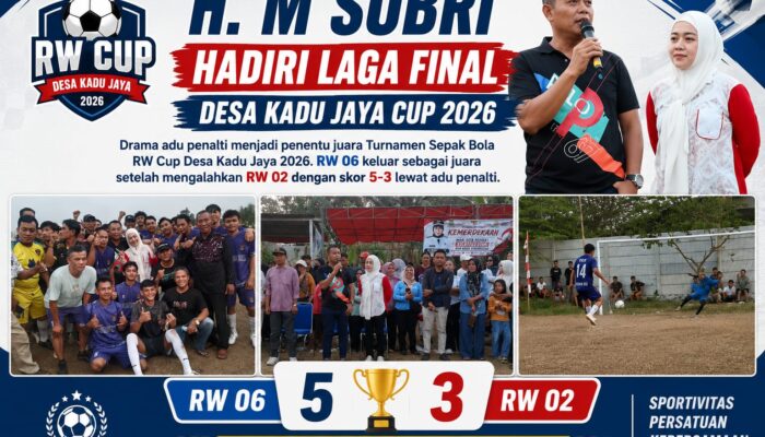 Ratusan Masyarakat Desa Kadu Jaya Hadiri Laga Final Sepak Bola Antar RW