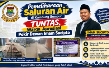 Pemeliharaan Saluran Air di Kampung Sempur Tuntas, Warga Apresiasi Pokir Dewan Imam Sucipto