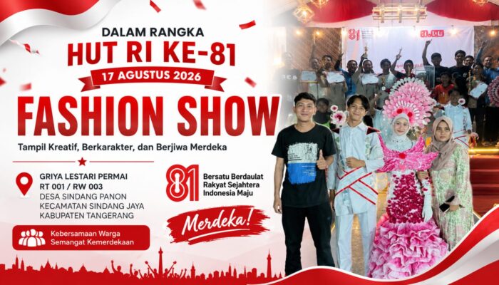Semarak HUT RI Ke-81, Warga Griya Lestari Permai Gelar Fashion Show