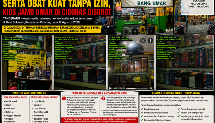 Diduga Jual Miras Golongan A, B dan C serta Produk Obat Kuat Tanpa Legalitas, Kios Jamu Umar di Pasar Kemis Disorot