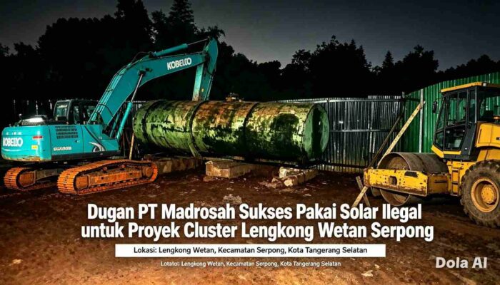 TANGKI SOLAR DIDUGA PENUH DI AREAL PROYEK LENGKONG WETAN, PT MADROSAH SUKSES DIMINTA BUKA DOKUMEN BBM
