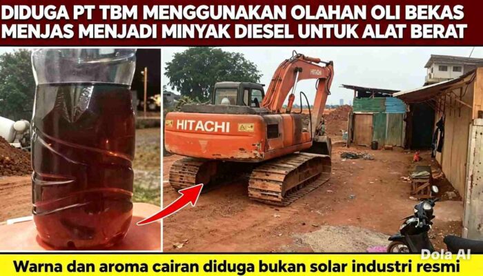DIDUGA PAKAI MINYAK OLAHAN OLI BEKAS! PROYEK PT TARUNA BANGUN MANDIRI: DOKUMEN TAK JELAS, BBM TIDAK SESUAI ATURAN