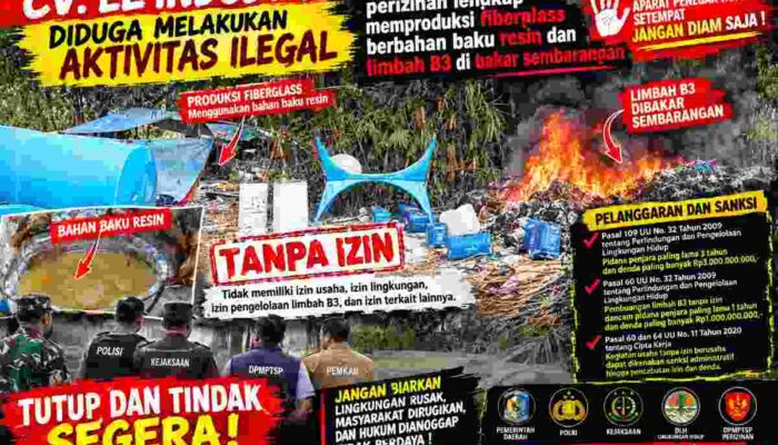 TIDAK DIGUBRIS! CV. EL INDUSTRI SEOLAH KEBAL HUKUM: LIMBAH B3 DIBAKAR TANPA IZIN, SIAPA YANG MELINDUNGI?