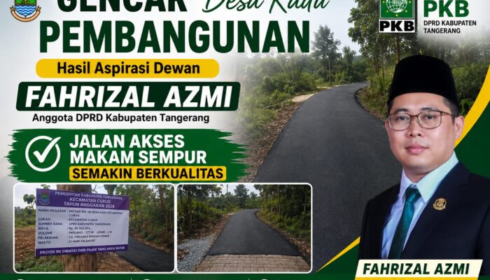 Gencar Pembangunan Desa Kadu Hasil Aspirasi Dewan Fahrizal Azmi, Jalan Akses Makam Sempur Semakin Berkualitas