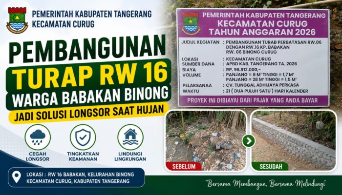 Pembangunan Turap RW 16 Warga Babakan Binong Jadi Solusi Longsor Saat Hujan