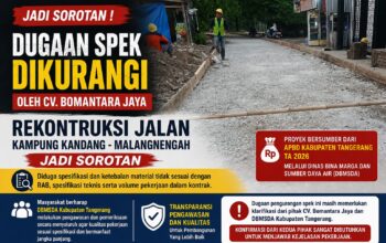 Dugaan Spek Dikurangi Oleh CV. Bomantara Jaya, Rekontruksi Jalan Kampung Kandang – Malangnengah Jadi Sorotan