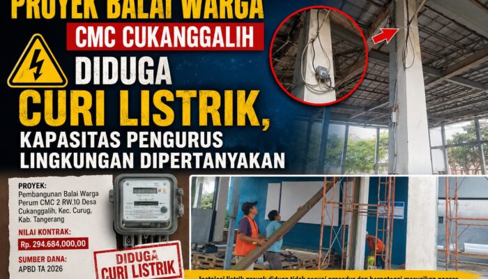 Proyek Balai Warga CMC Cukanggalih Diduga Curi Listrik, Kapasitas Pengurus Lingkungan Dipertanyakan